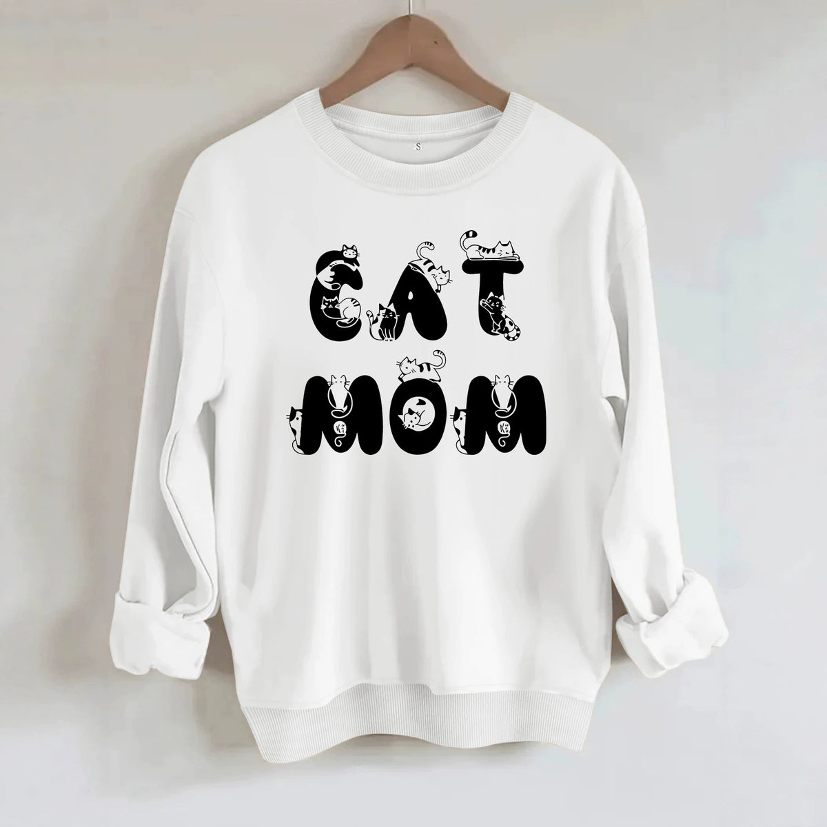 Cat Mom Graphic Fleece Sweatshirt