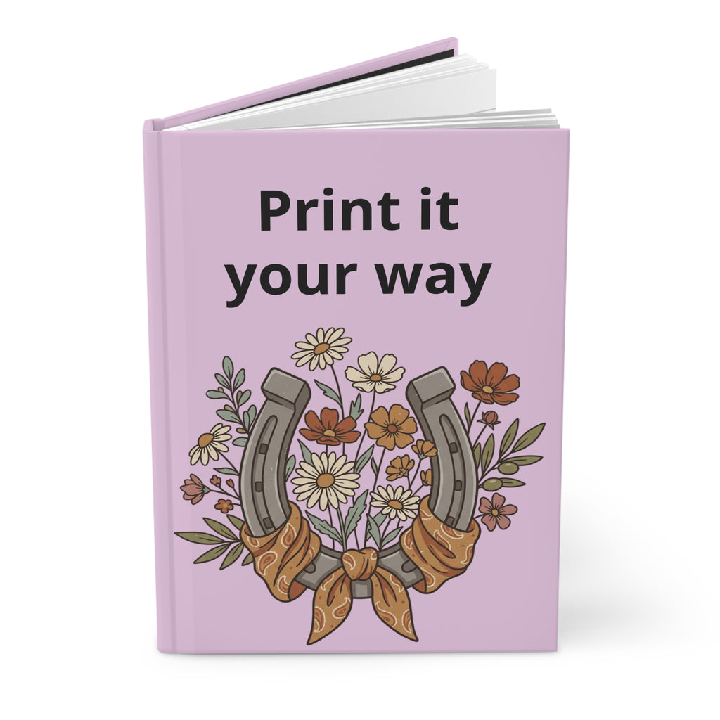 “Print It Your Way” Horseshoe Floral Hardcover Journal