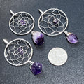 Dreamcatcher-Style Pendant with Purple Stone | 1 or 5 Pieces