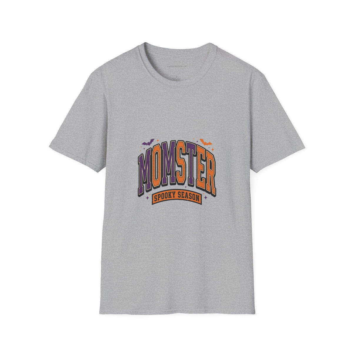 Momster Spooky Season T-Shirt — Purple & Orange Bat Graphic Tee
