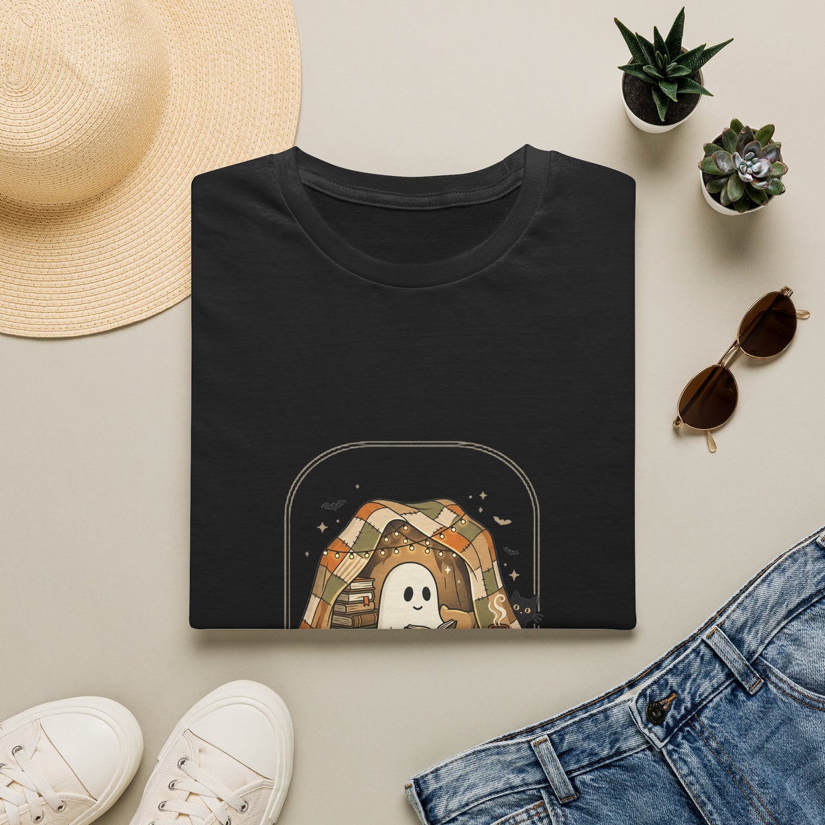 Ghost & Cat Cozy Camp T-Shirt