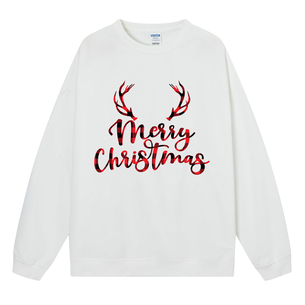 Merry Christmas Plaid Antlers Sweatshirt