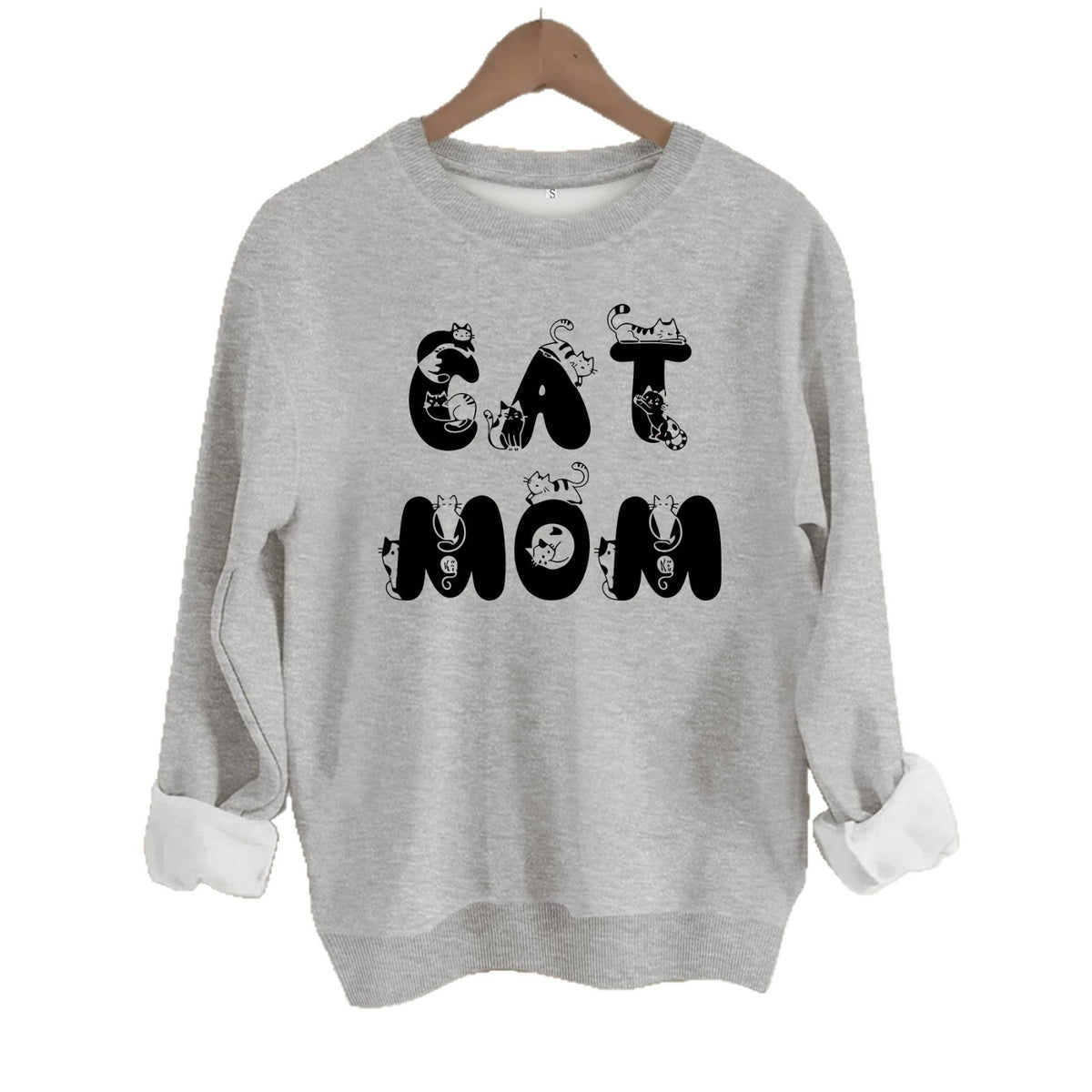 Cat Mom Graphic Fleece Sweatshirt