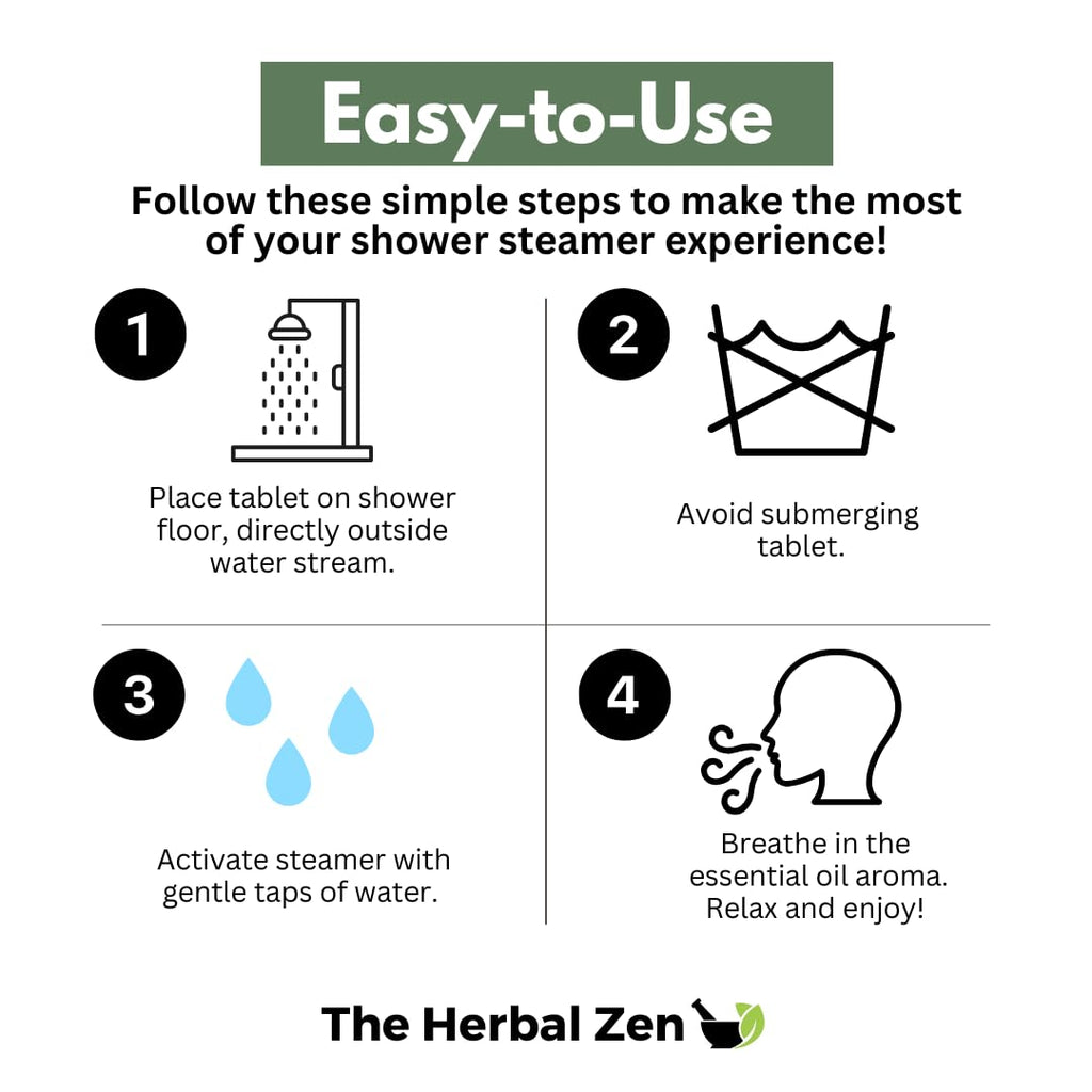 The Herbal Zen Cold Kicker Shower Steamers Aromatherapy Relief - 10 Pack