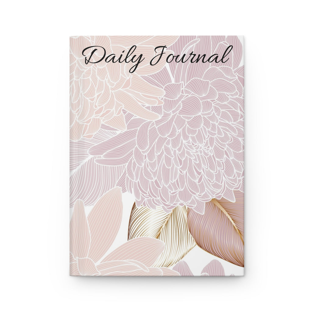 Daily Journal Hardcover – Soft Blush Floral Lined Notebook
