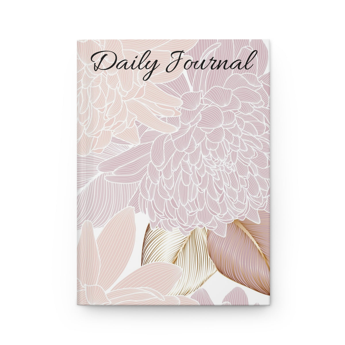 Daily Journal Hardcover – Soft Blush Floral Lined Notebook