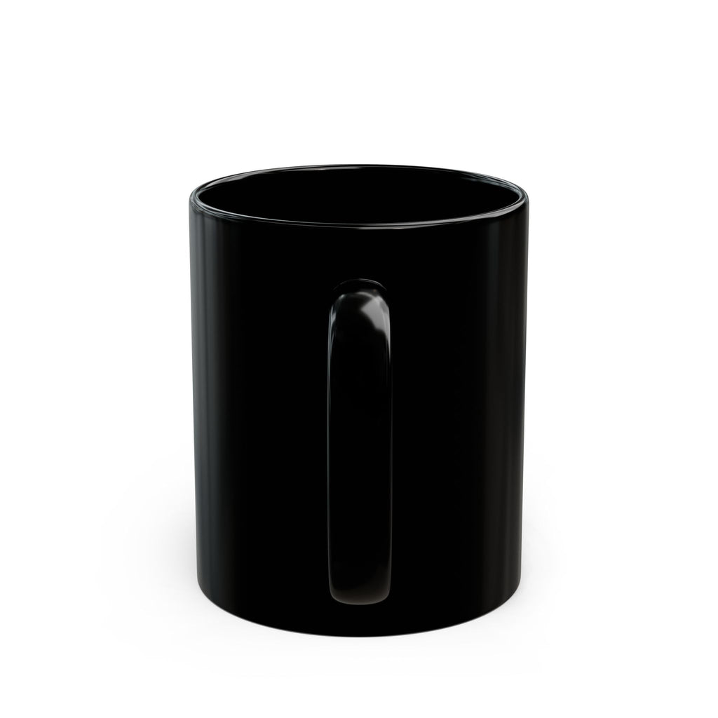 Wolf Howl Moon Black Ceramic Mug — Mystical Night Owl & Forest Design (11oz/15oz)