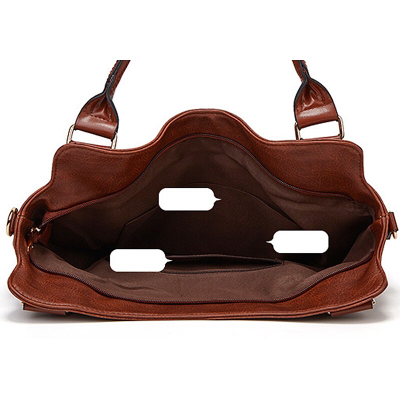 Side-Pocket PU Tote Bag