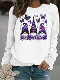 Women's Round-Neck Lantern Sleeve Sweatshirt