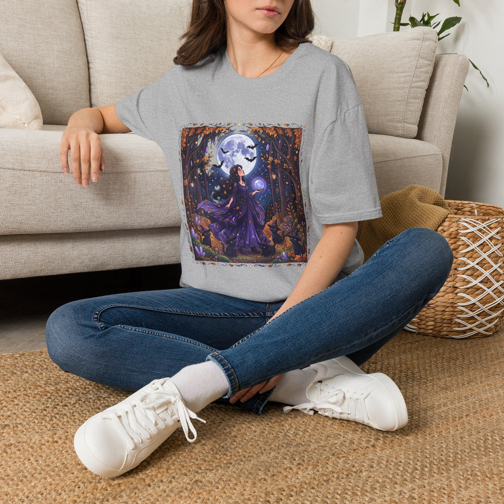 Moonlit Witch T-Shirt — Mystical Forest Pagan Tee