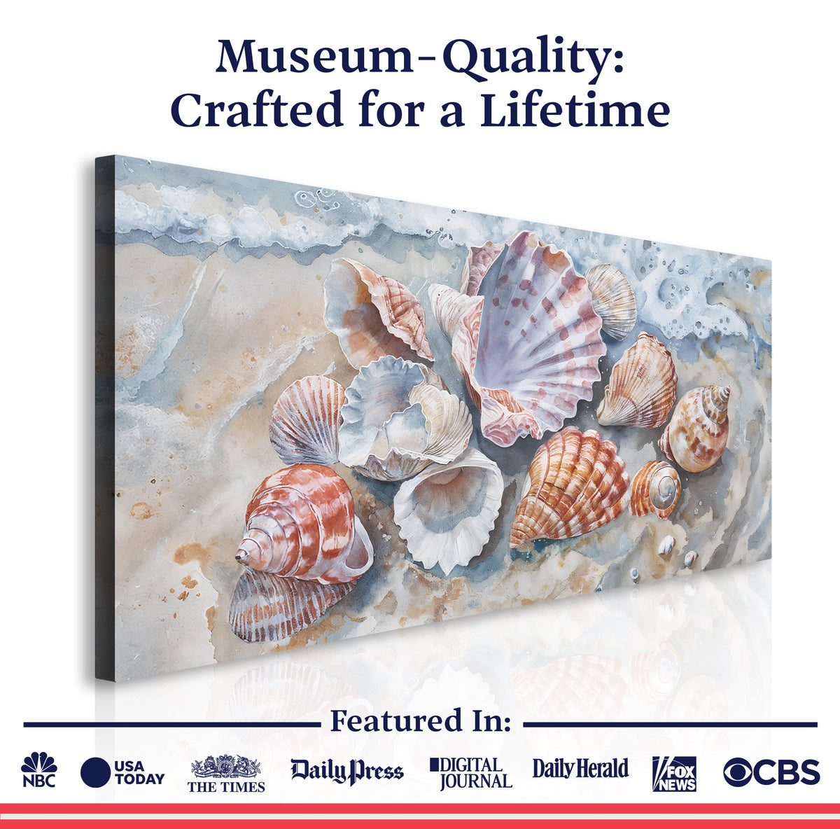 Sea Shells Modern Coastal Wall Art