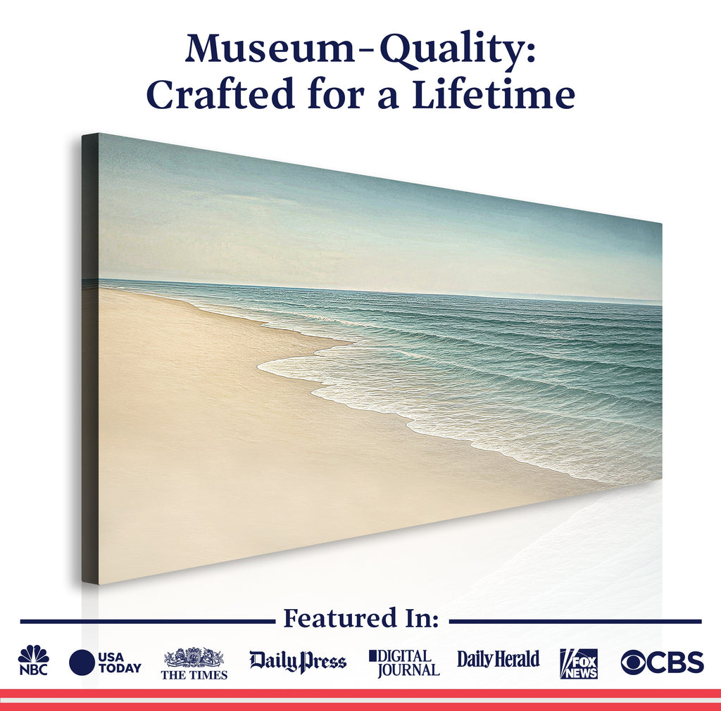 Beachside Bliss Coastal Wall Art | Panoramic Beach Canvas Print