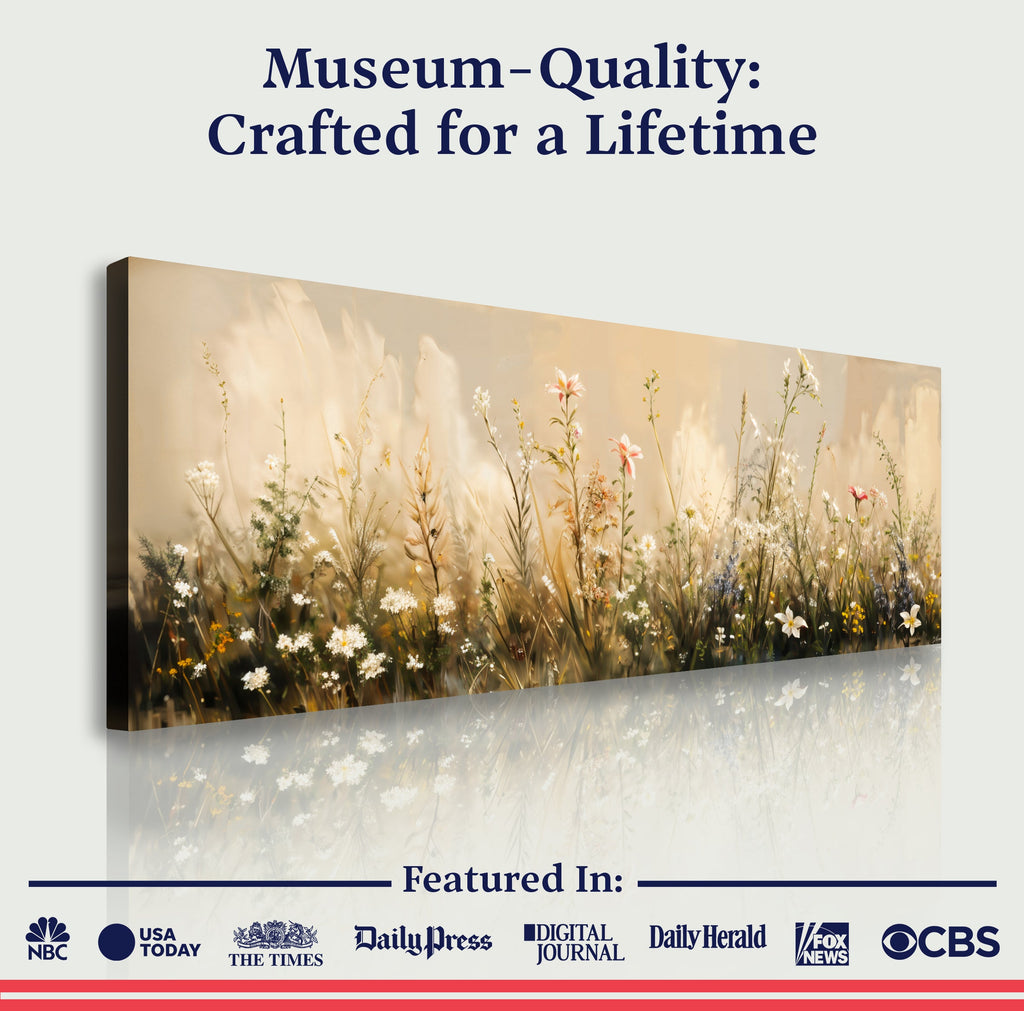 Flower Field Wall Art | Abstract Landscape Canvas Print