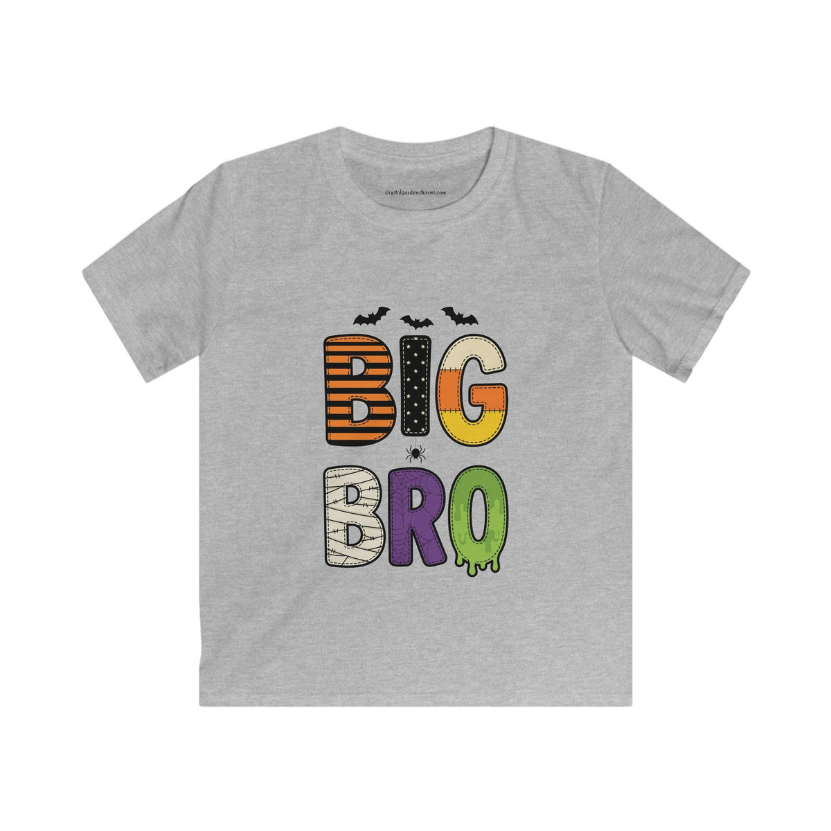 Big Bro Kids Halloween T-Shirt — Bats & Spooky Colors Graphic Tee