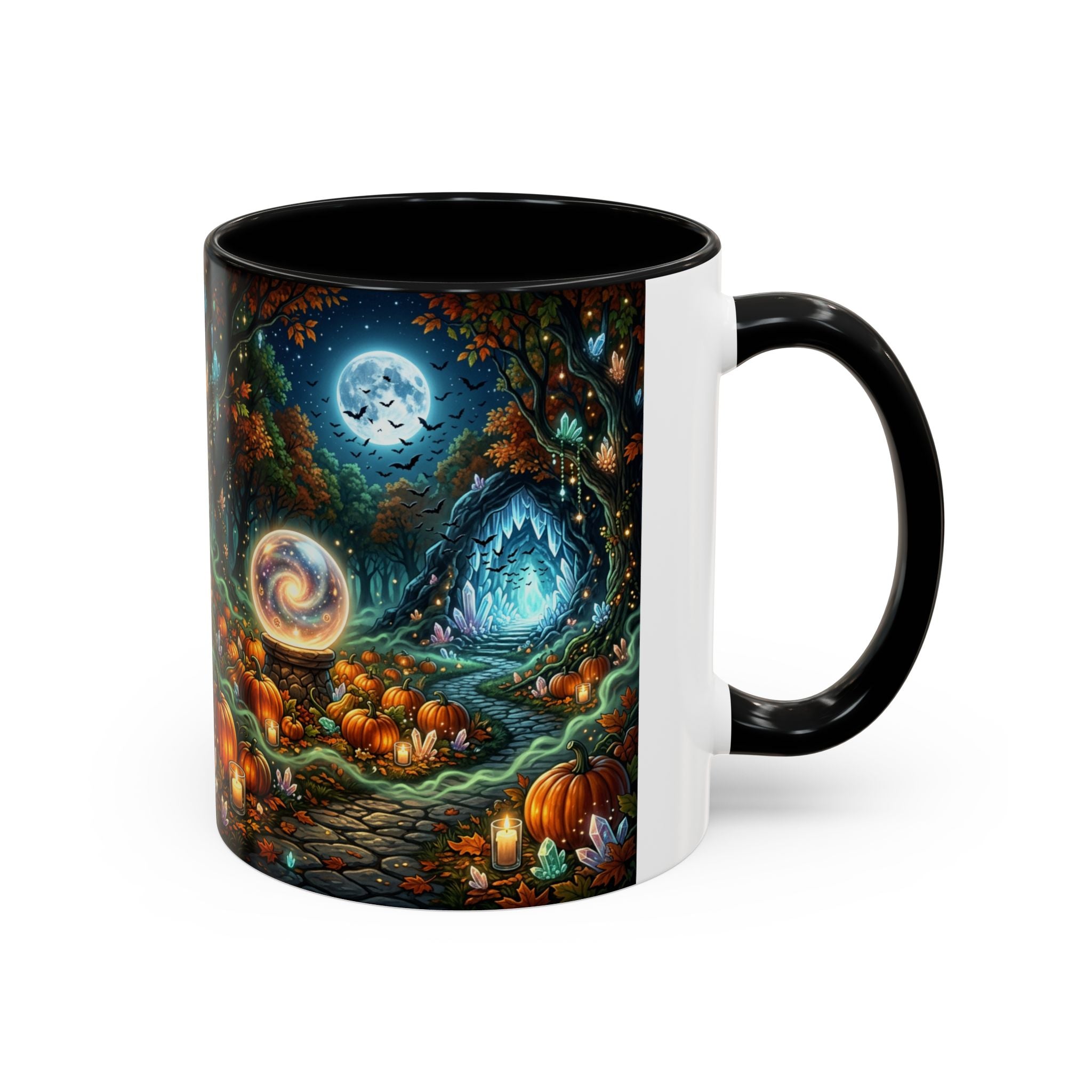 Magic Forest Pumpkin Moon Coffee Mug — Enchanted Fall Accent Mug (11/15oz)