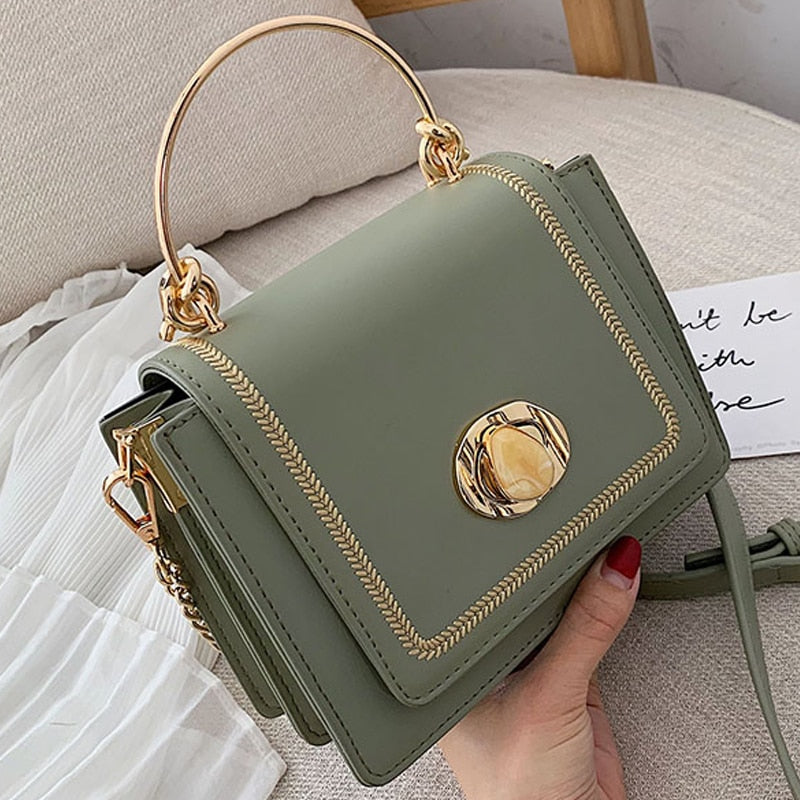 LEFTSIDE Leather Mini Crossbody Bags for Women Summer Shoulder Bag with Short Handle Female Phone Purses and Handbags