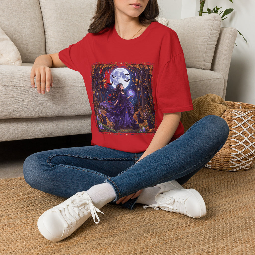 Moonlit Witch T-Shirt — Mystical Forest Pagan Tee