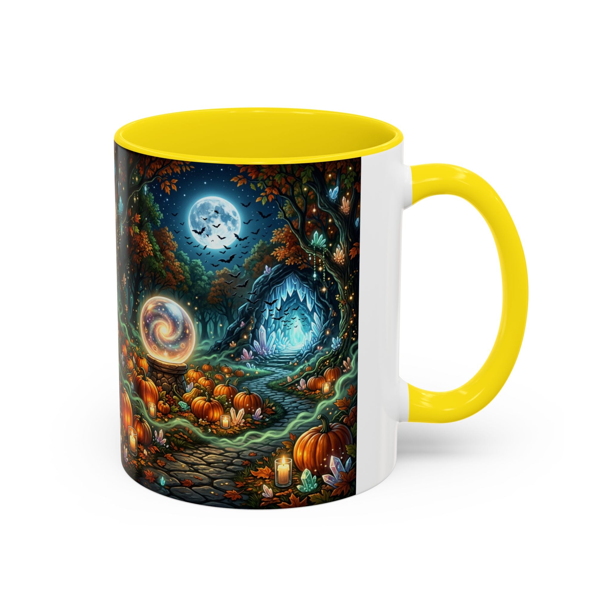 Magic Forest Pumpkin Moon Coffee Mug — Enchanted Fall Accent Mug (11/15oz)