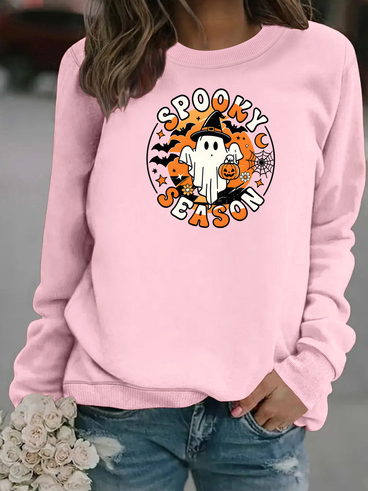 Spooky Season Trick-or-Treat Ghost Sweatshirt