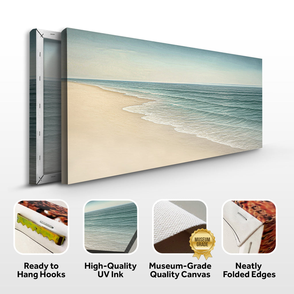 Beachside Bliss Coastal Wall Art | Panoramic Beach Canvas Print