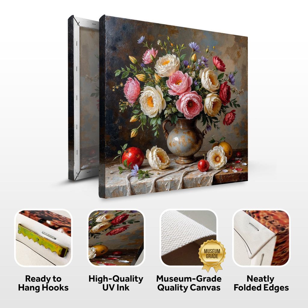 Summer Bloom Vase Wall Art | Floral Still Life Canvas Print