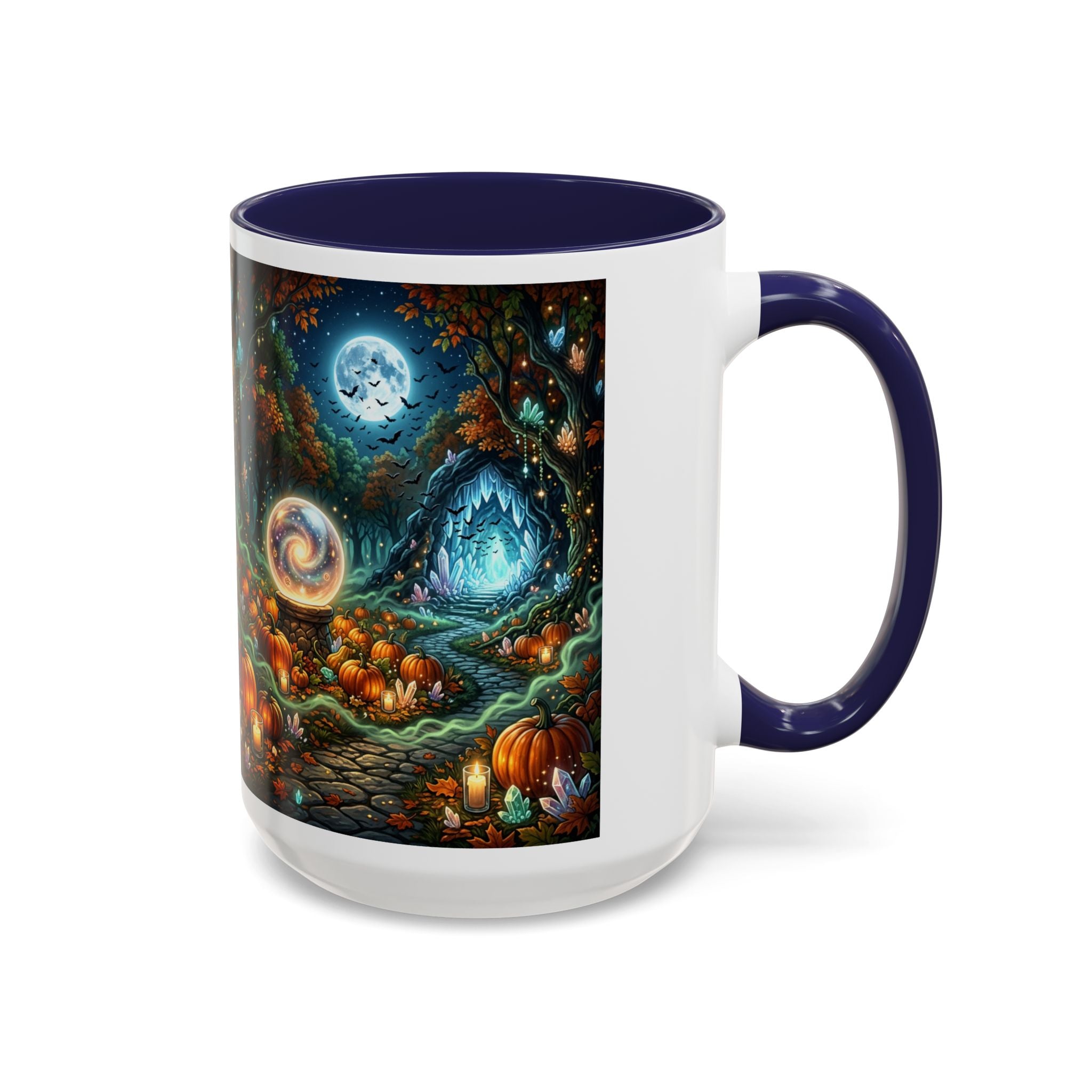 Magic Forest Pumpkin Moon Coffee Mug — Enchanted Fall Accent Mug (11/15oz)