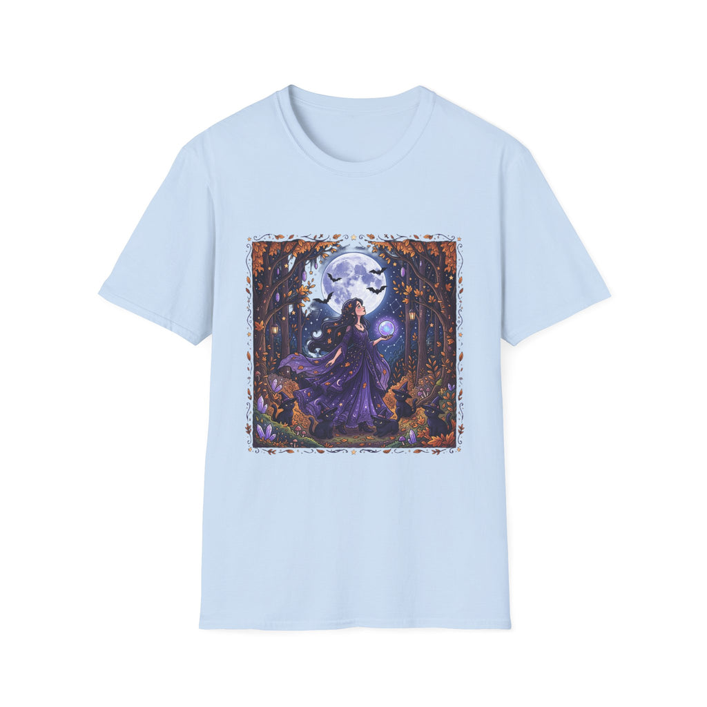 Moonlit Witch T-Shirt — Mystical Forest Pagan Tee