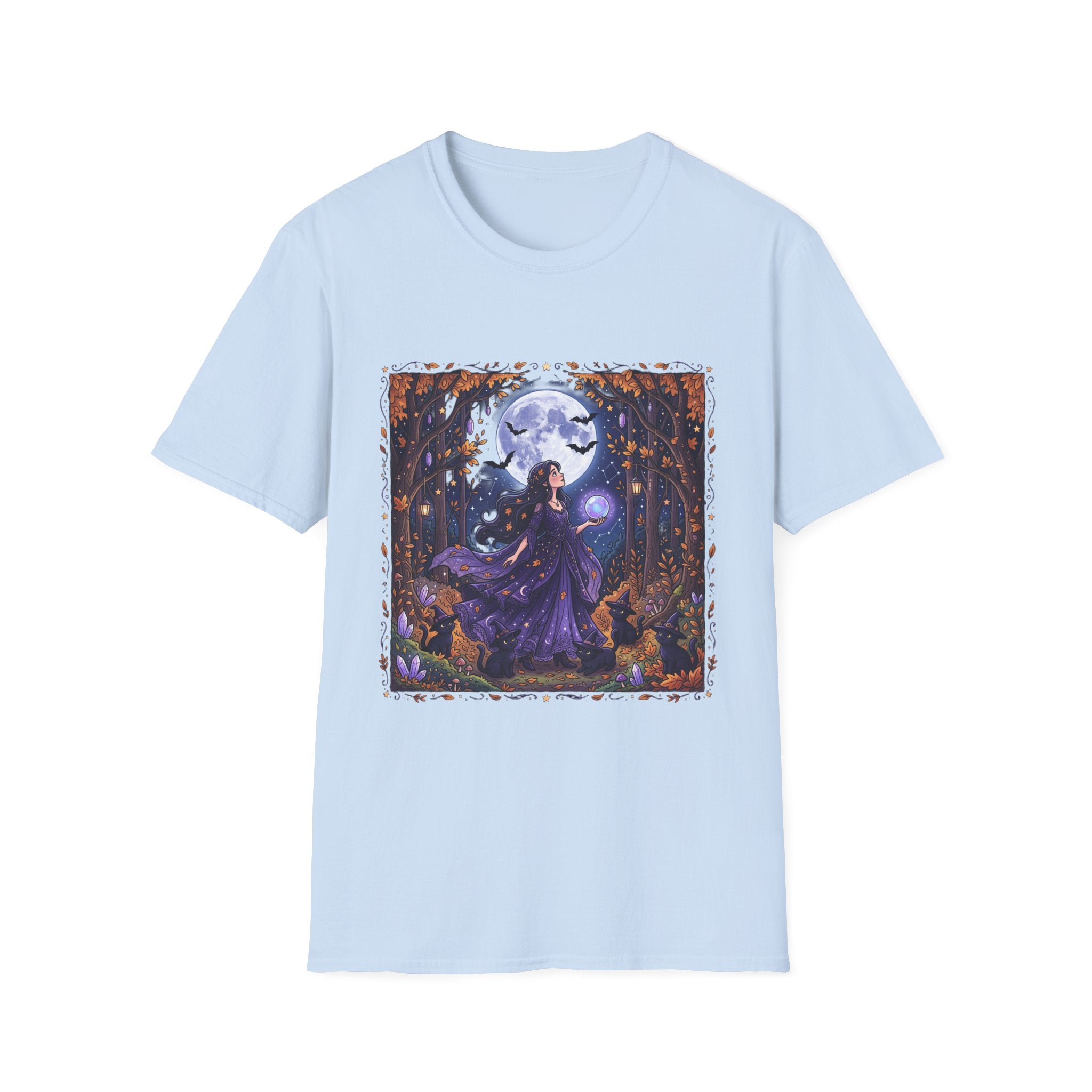 Moonlit Witch T-Shirt — Mystical Forest Pagan Tee