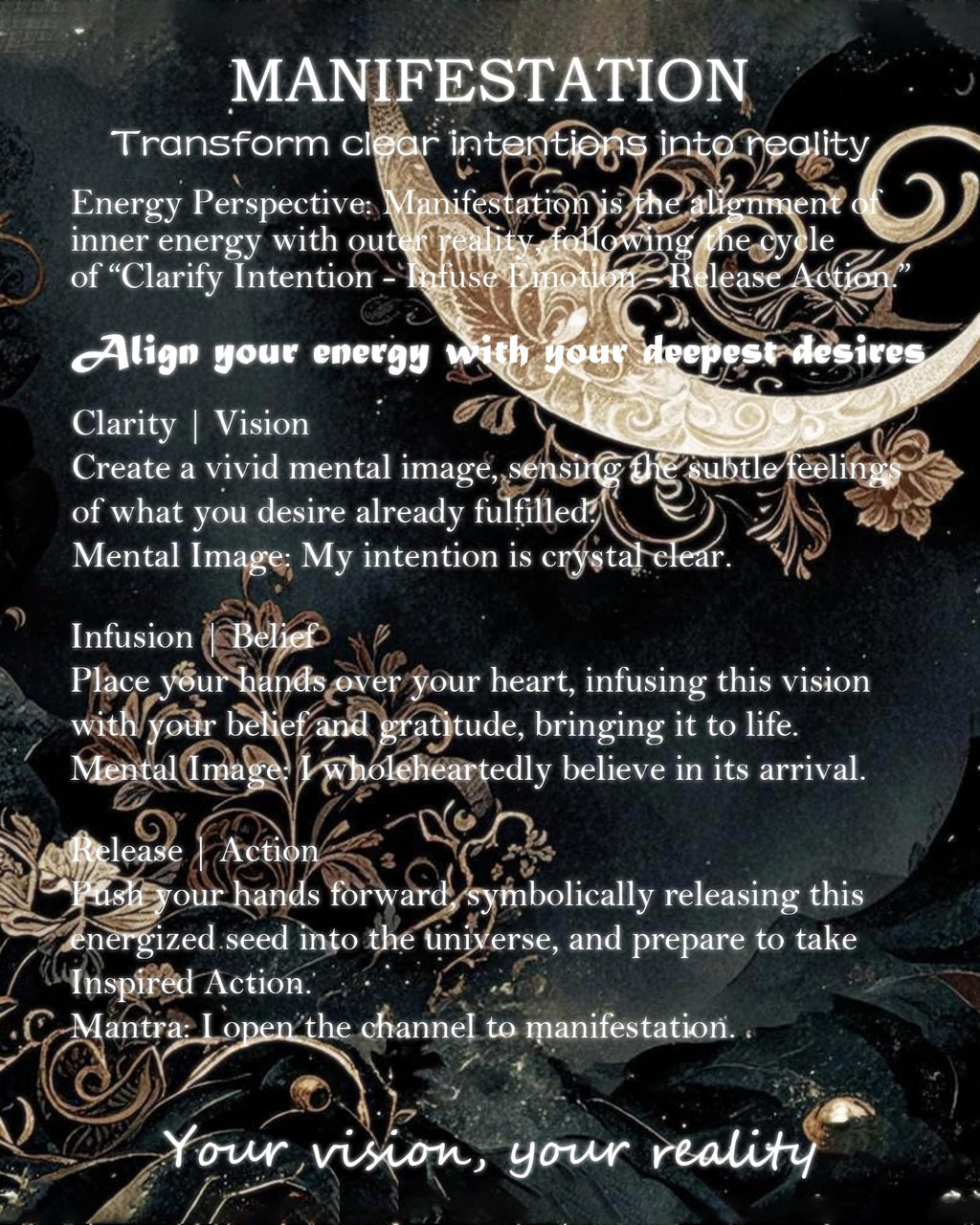 Crystal Intention Candle, 8oz Soy & Coconut Tin with Dried Flowers, Meditation Self-Care Gift