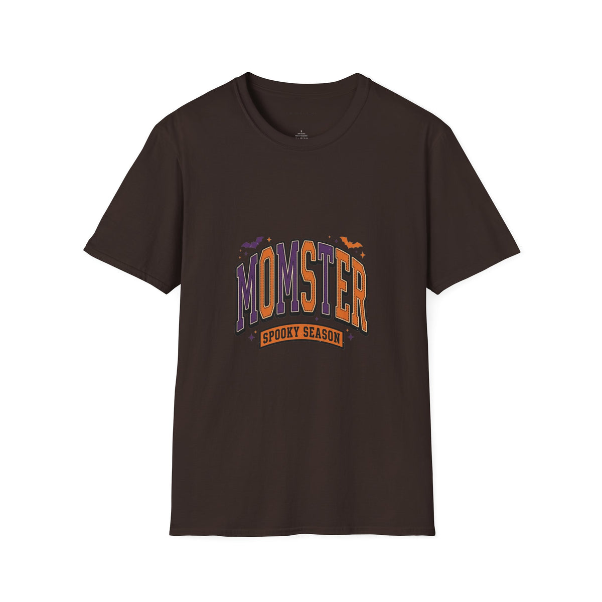 Momster Spooky Season T-Shirt — Purple & Orange Bat Graphic Tee