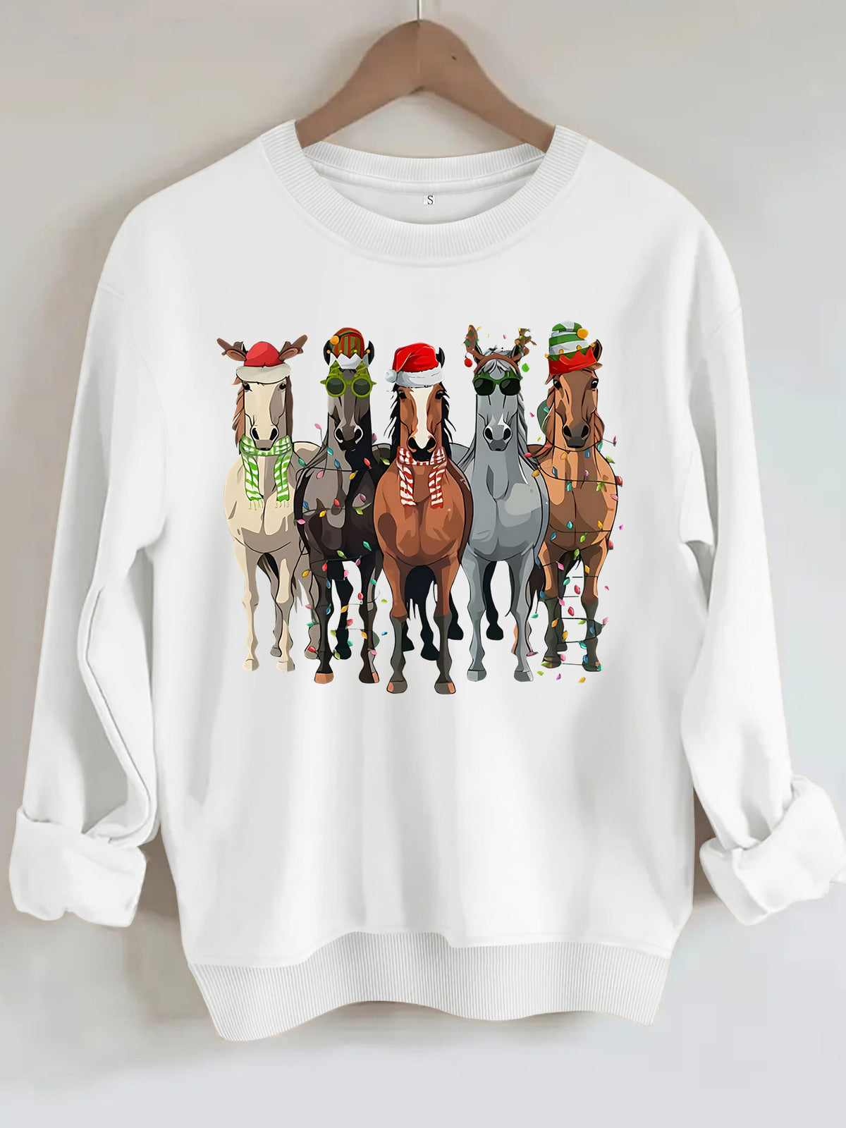 Festive Horses Christmas Sweatshirt