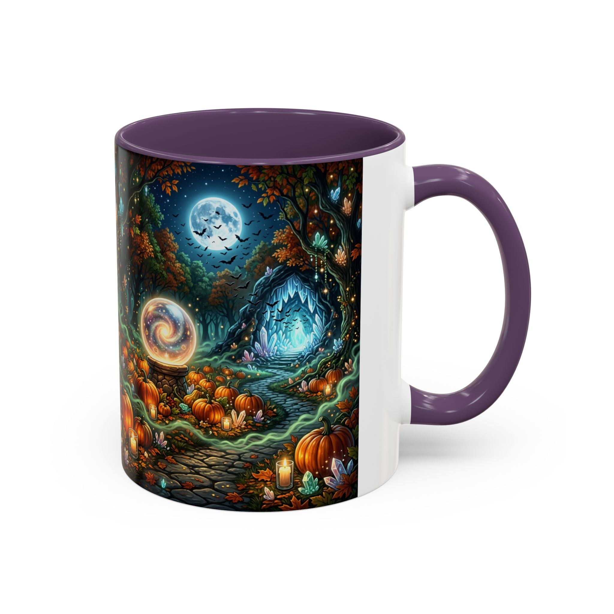 Magic Forest Pumpkin Moon Coffee Mug — Enchanted Fall Accent Mug (11/15oz)