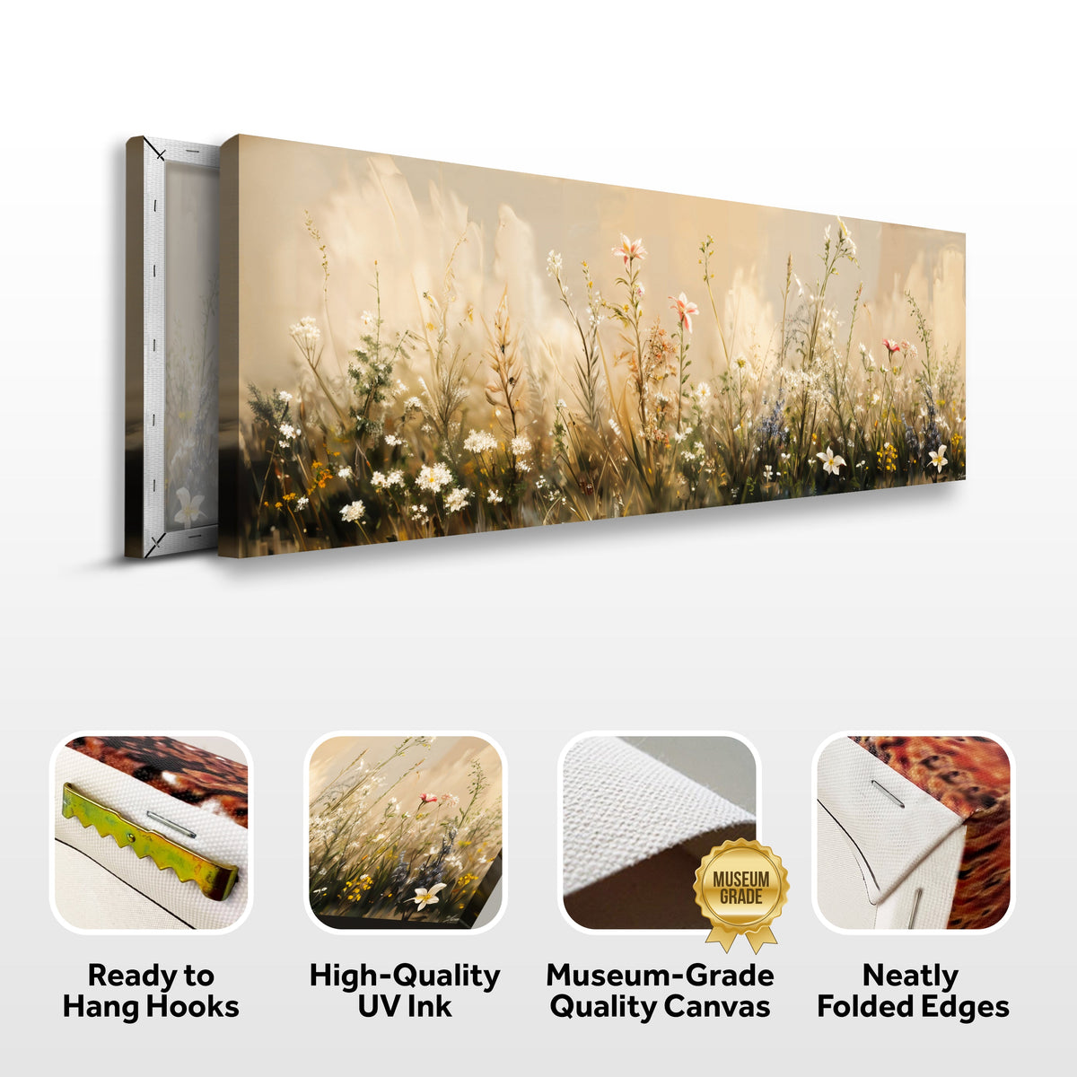 Flower Field Wall Art | Abstract Landscape Canvas Print