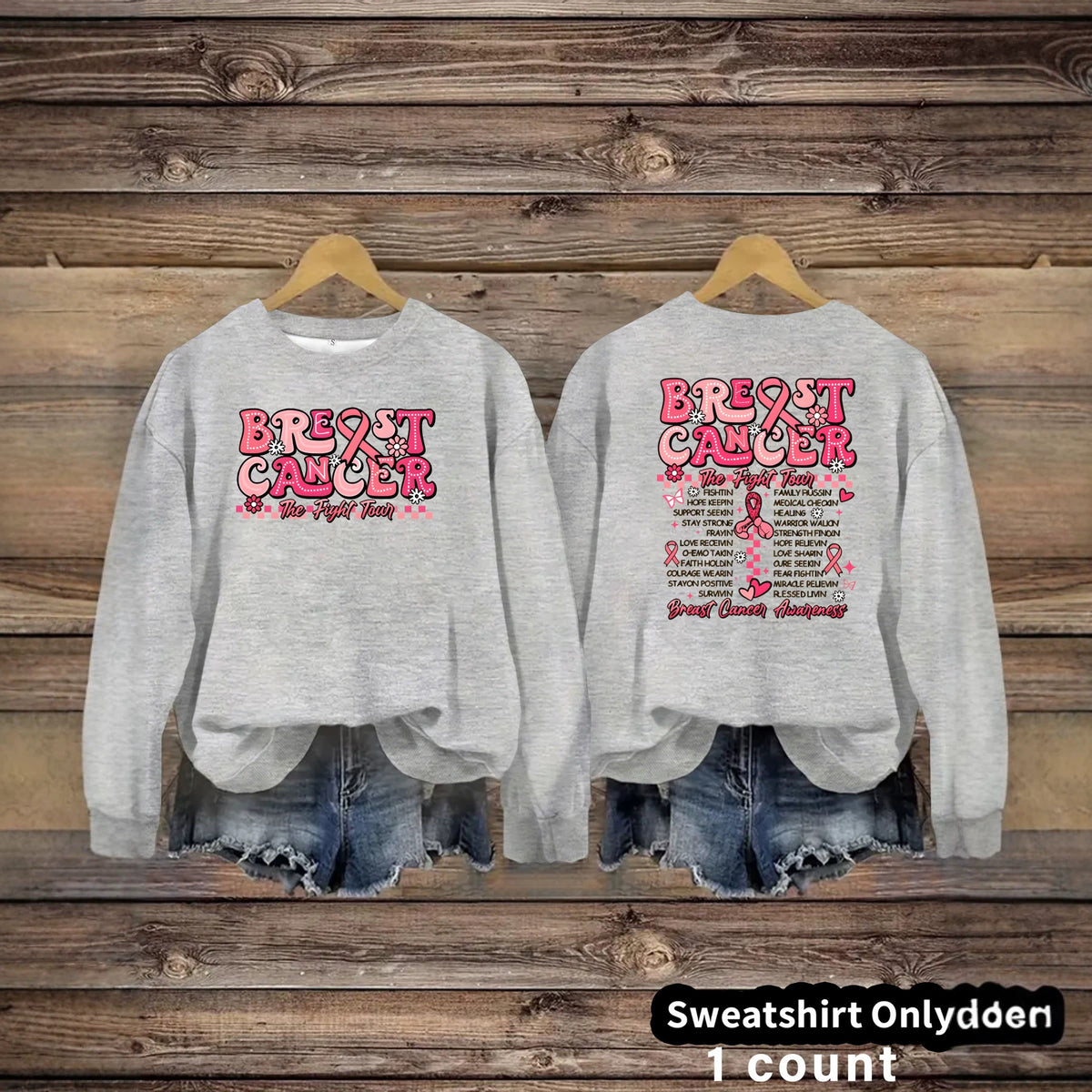 Breast Cancer Awareness Printed Sweatshirt