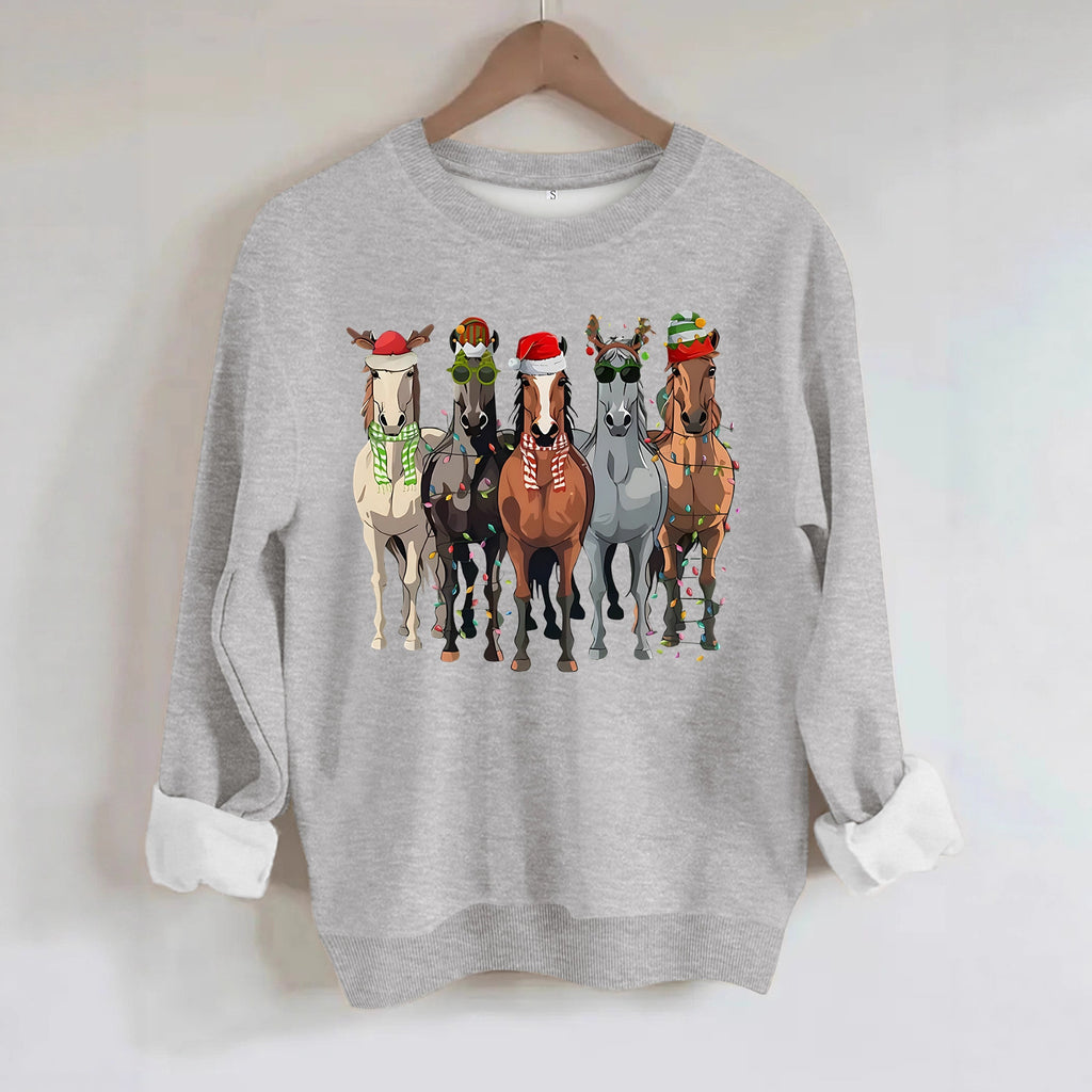 Festive Horses Christmas Sweatshirt