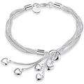 Five-Heart Layered Chain Bracelet