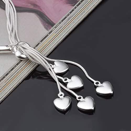 Five-Heart Layered Chain Bracelet