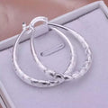 Oval Filigree Hoop Earrings | Silver or Gold Tone