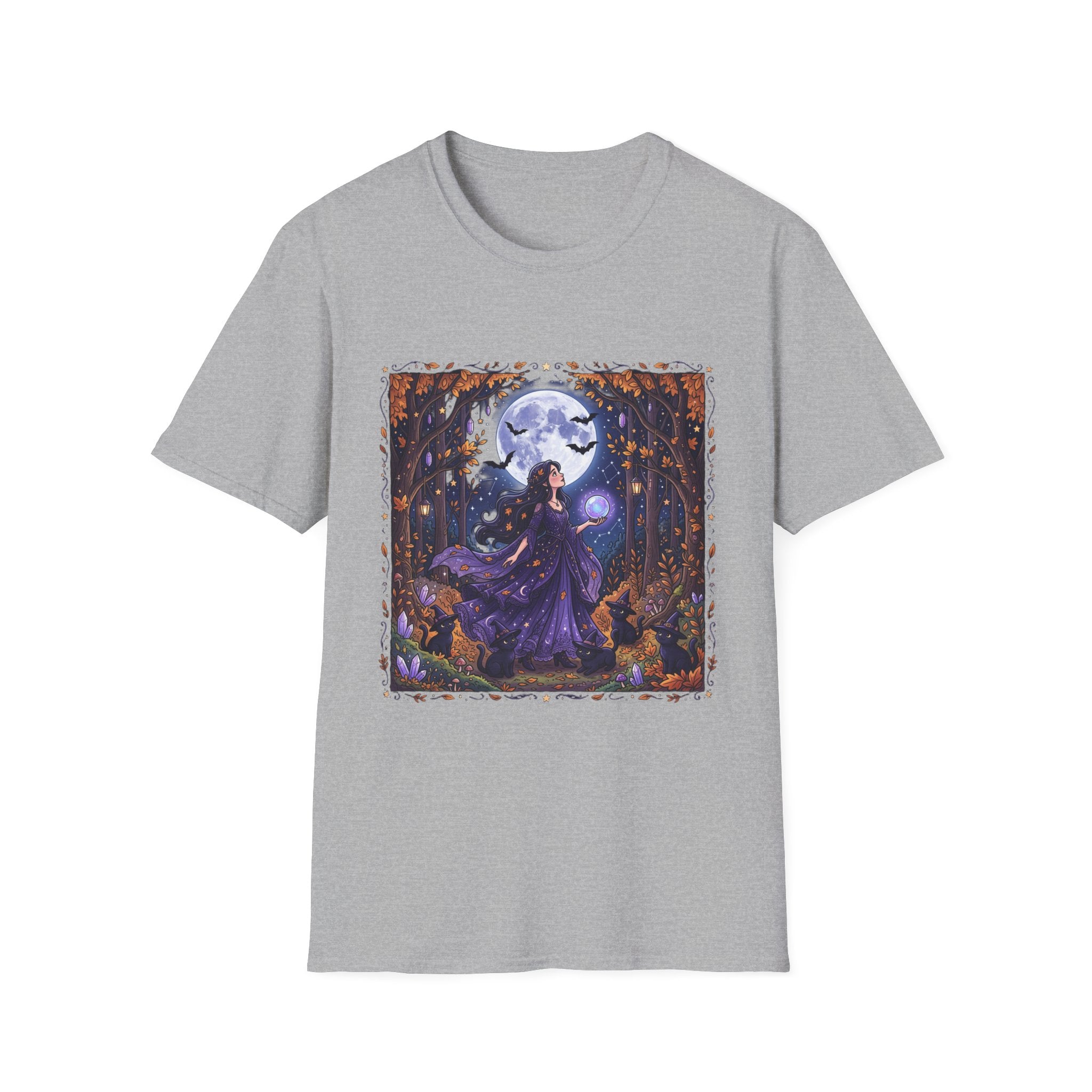 Moonlit Witch T-Shirt — Mystical Forest Pagan Tee