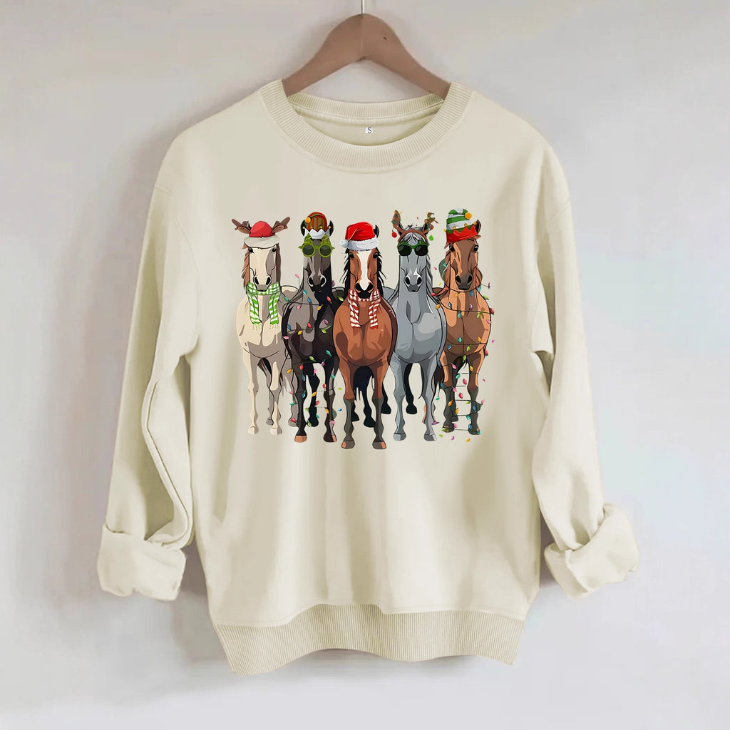 Festive Horses Christmas Sweatshirt