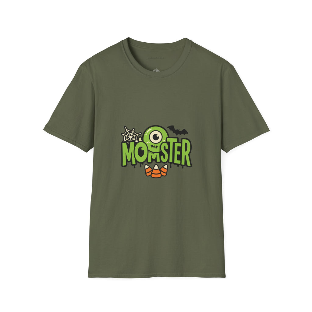 Momster T-Shirt — Green Letters & One-Eyed Monster Halloween Graphic Tee