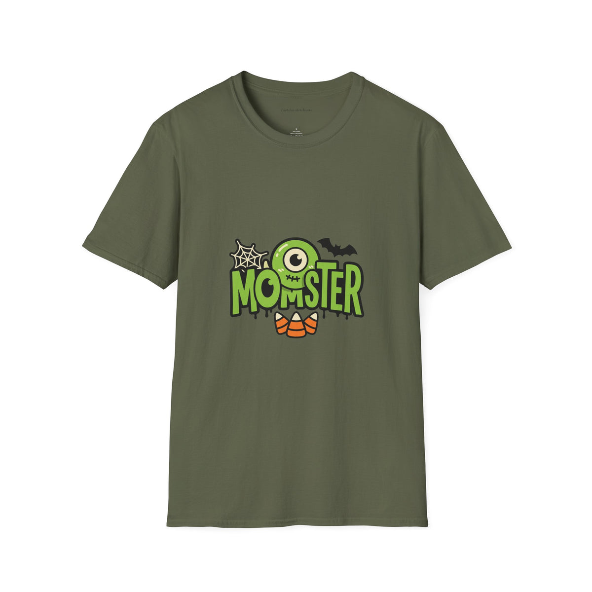 Momster T-Shirt — Green Letters & One-Eyed Monster Halloween Graphic Tee