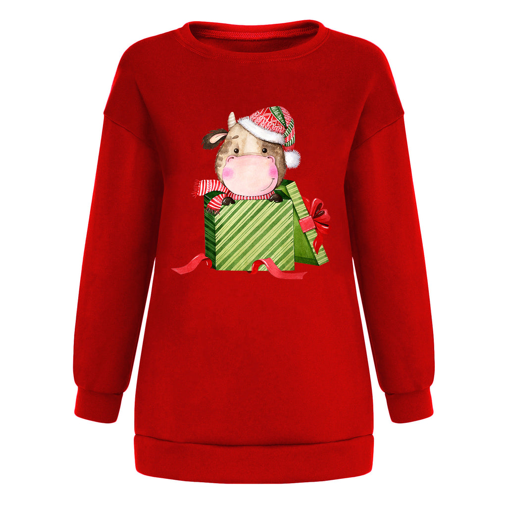Christmas Cow Gift Box Sweatshirt