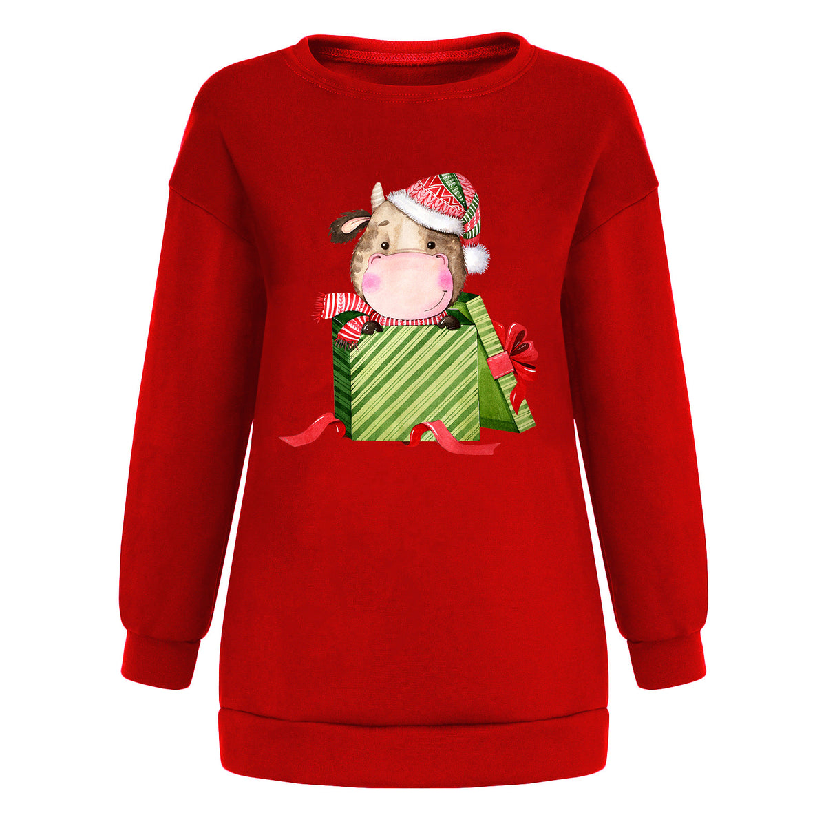 Christmas Cow Gift Box Sweatshirt