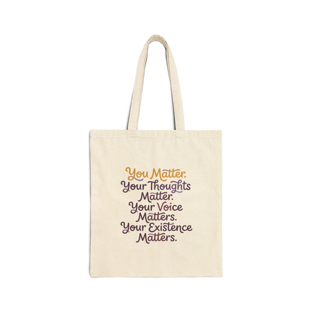 Tote Bag — Inspirational "You Matter" & "Crystal Garden Charms" Cotton Canvas Tote