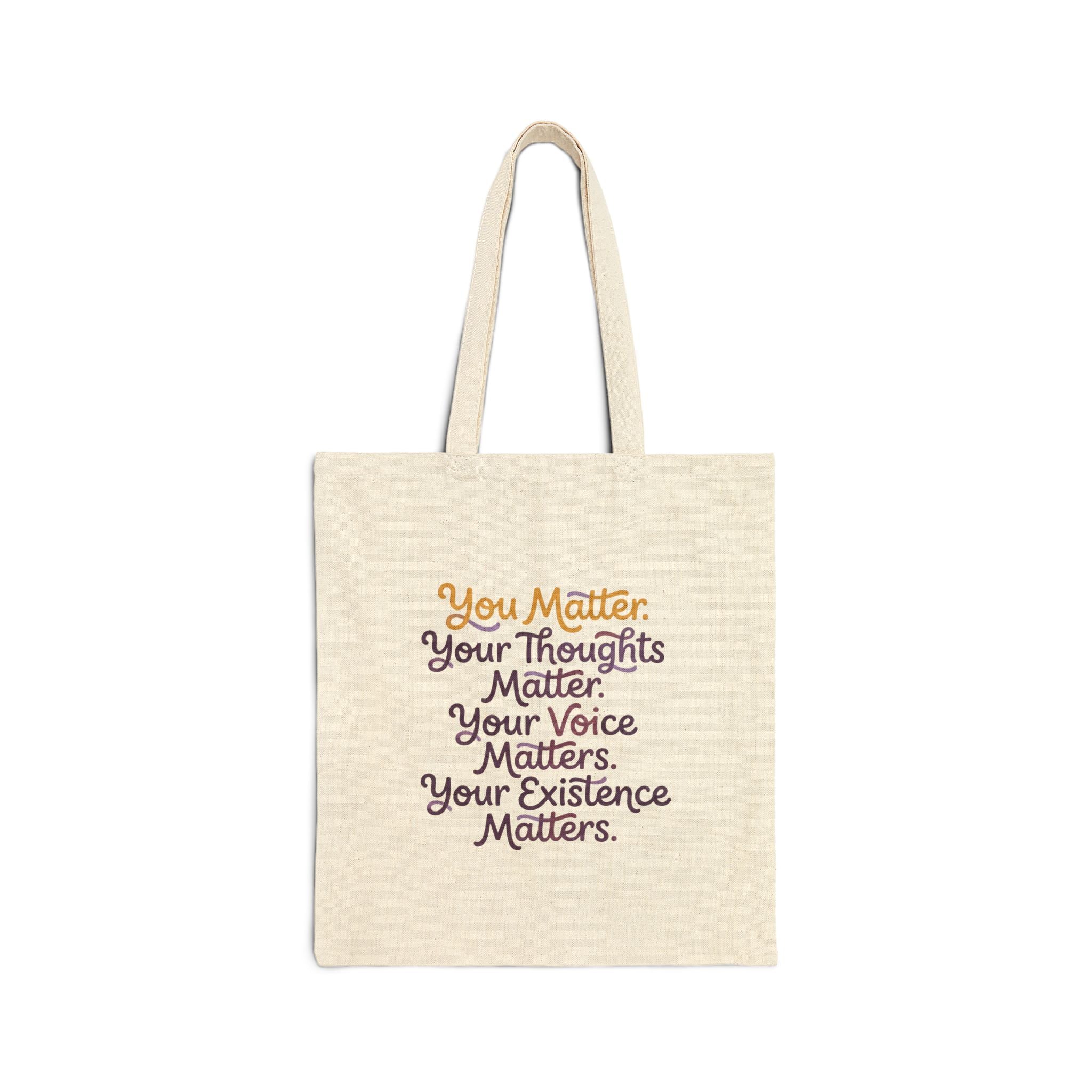 Tote Bag — Inspirational "You Matter" & "Crystal Garden Charms" Cotton Canvas Tote