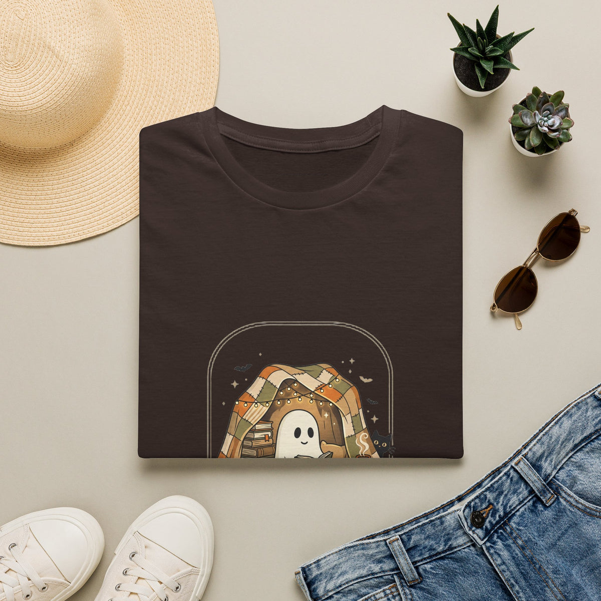 Ghost & Cat Cozy Camp T-Shirt