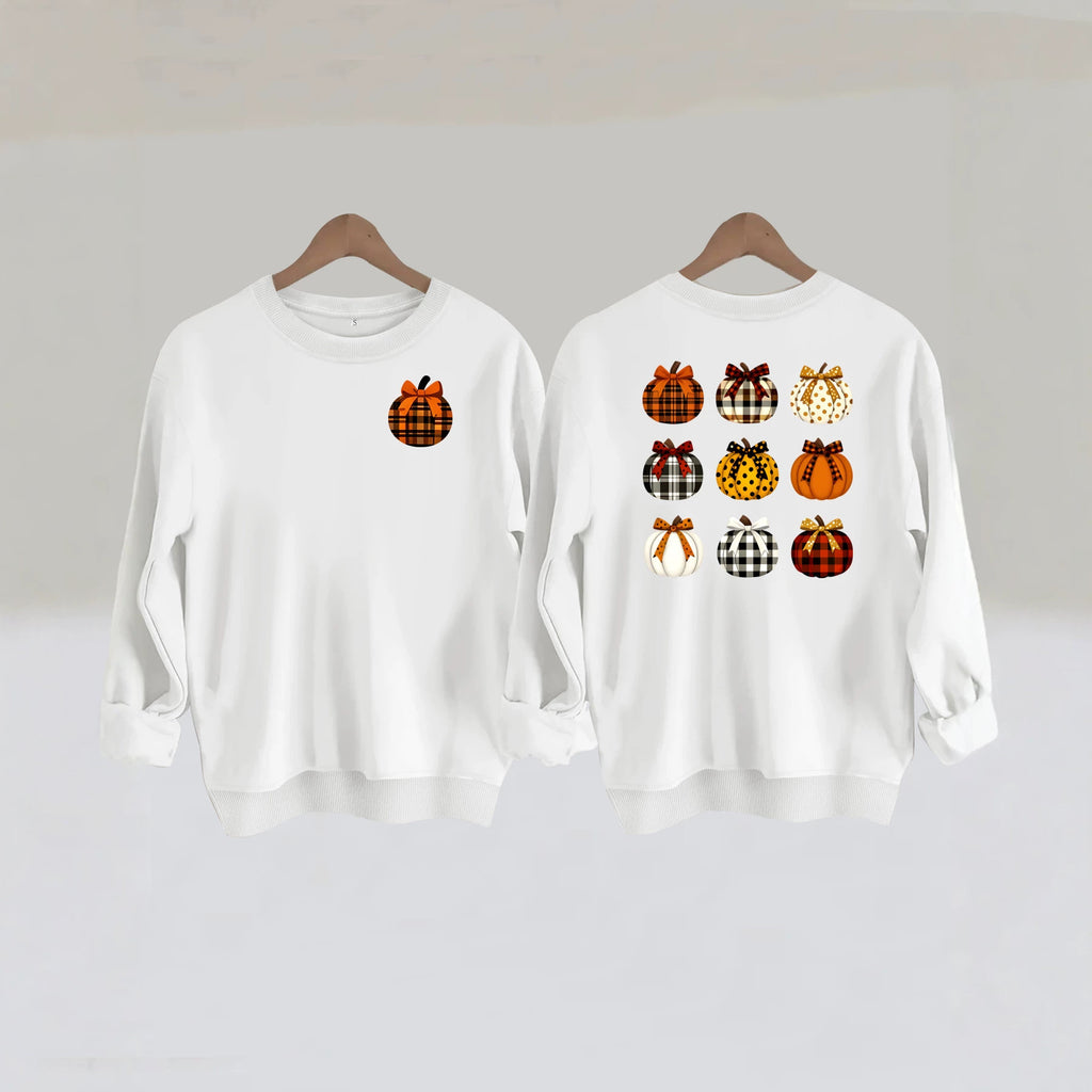 Patterned Pumpkin Front & Back Sweatshirt