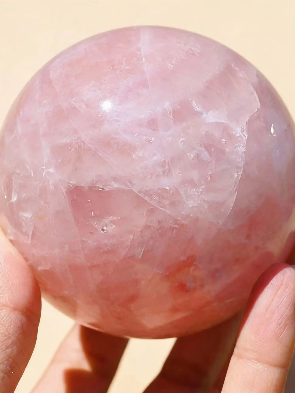 Natural Pink Crystal Sphere | Misty Rose · Love, Harmony & Heart Chakra Energy