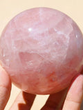 Natural Pink Crystal Sphere | Misty Rose · Love, Harmony & Heart Chakra Energy